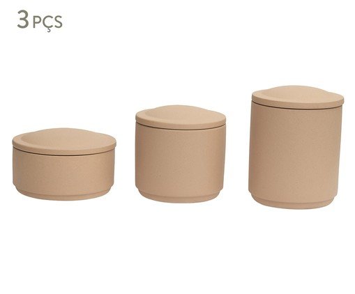 Kit Potes Decorativos em Cerâmica 3 Pçs, Rose | WestwingNow