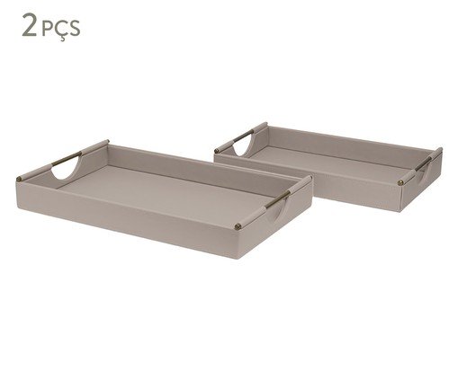 Kit Bandejas em Mdf Com Revestimento em Pu 2 Pçs, grey | WestwingNow