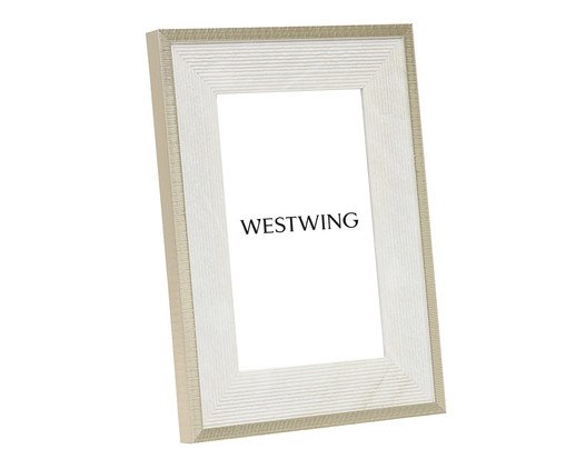 Porta-Retrato em Poliestireno e Vidro - 10X15, Off White | WestwingNow