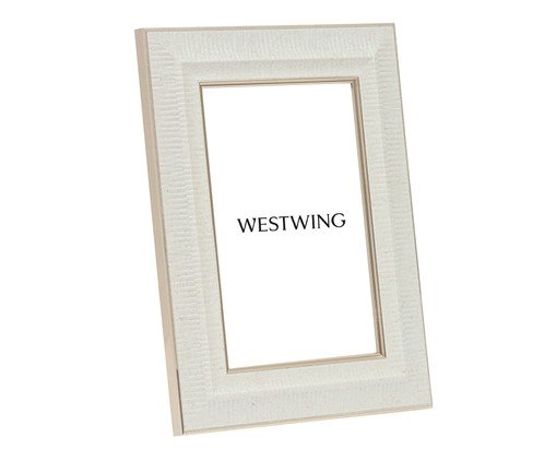 Porta-Retrato em Poliestireno e Vidro - 10X15, Off White | WestwingNow