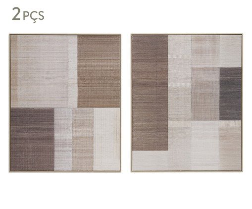 Kit Quadros em Poliestireno e Canvas 2 Pçs, brown | WestwingNow