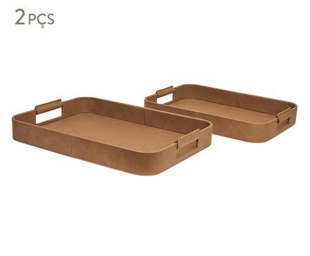 Kit Bandejas em Mdf Com Revestimento em Pu 2 Pçs | Westwing