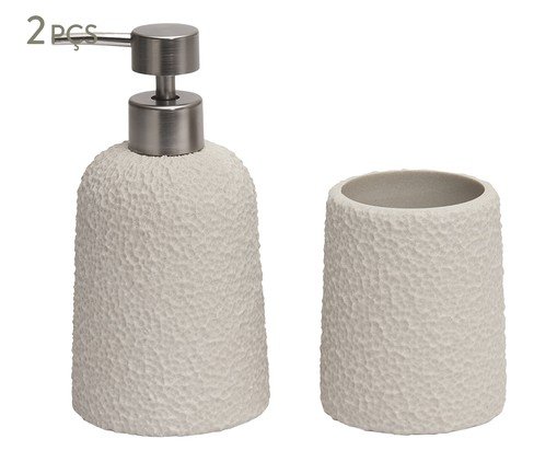 Kit em Polirresina Para Banheiro 2 Pçs, beige | WestwingNow