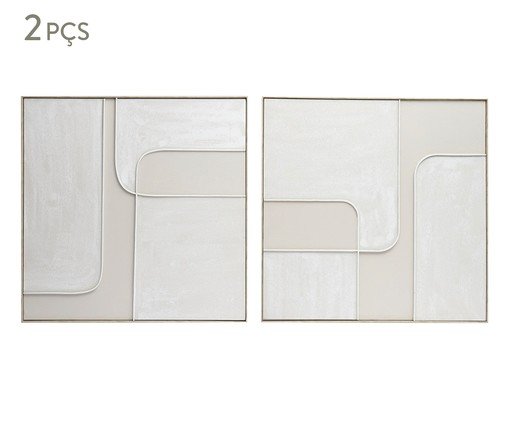 Kit Quadros em Poliestireno e Canvas 2 Pçs, grey | WestwingNow