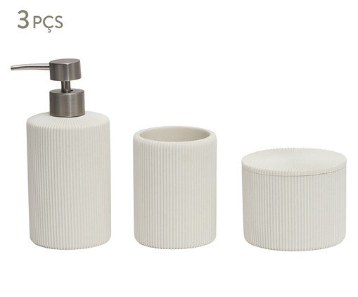 Kit em Polirresina Para Banheiro 3 Pçs, Off White | WestwingNow