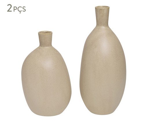 Kit Vasos em Cerâmica 2 Pçs, beige | WestwingNow