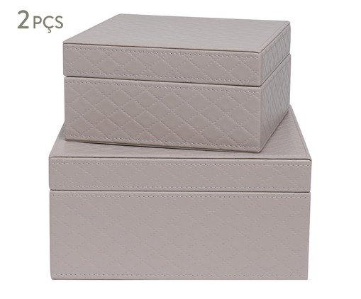 Kit Caixas em Em Mdf Com Revestimento em Pu 2 Pçs, grey | WestwingNow