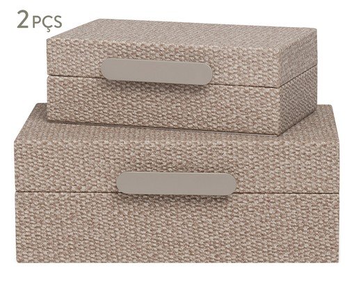 Kit Caixas em Mdf Com Revestimento em Pu 2 Pçs, beige | WestwingNow