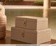 Kit Caixas em Mdf Com Revestimento em Pu 2 Pçs, beige | WestwingNow