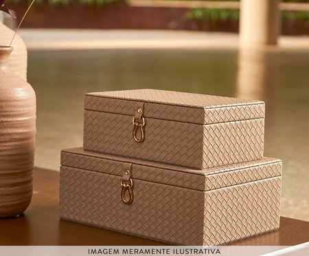Kit Caixas em Mdf Com Revestimento em Pu 2 Pçs | Westwing