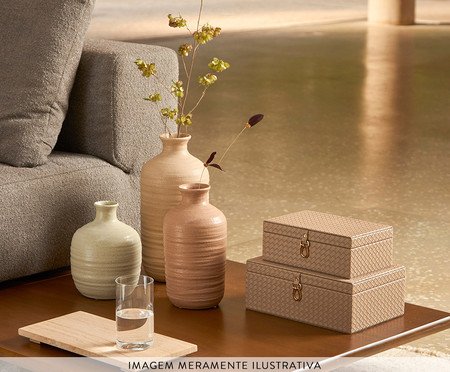 Kit Caixas em Mdf Com Revestimento em Pu 2 Pçs | Westwing