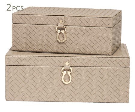 Kit Caixas em Mdf Com Revestimento em Pu 2 Pçs | Westwing