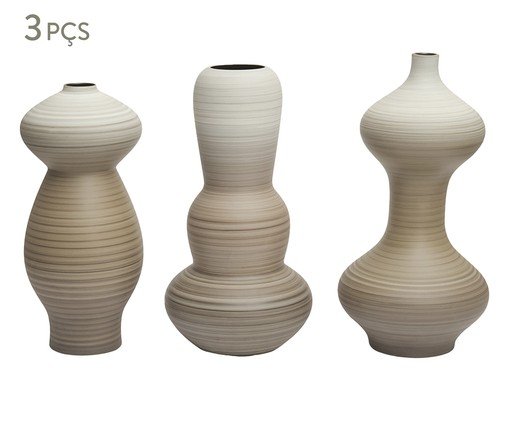 Kit Vasos em Cerâmica 3 Pçs, brown | WestwingNow