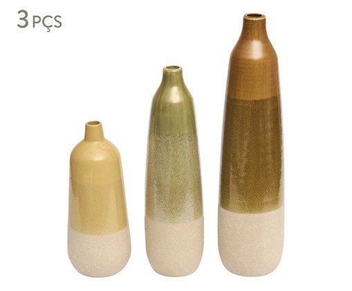Kit Vasos em Cerâmica 3 Pçs, multicolor | WestwingNow