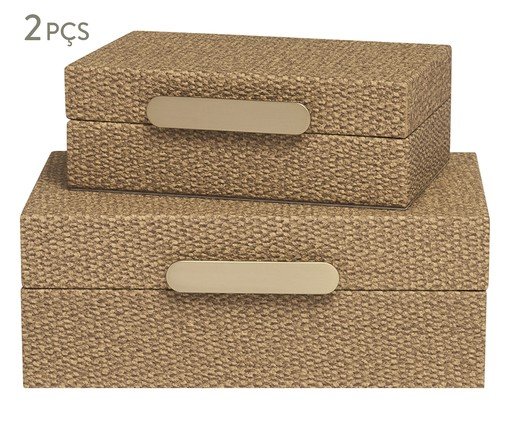 Kit Caixas em Mdf Com Revestimento em Pu 2 Pçs, yellow | WestwingNow
