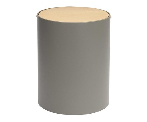 Lixeira em Metal e Madeira - 7 Litros, grey | WestwingNow