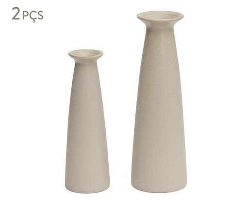 Kit Vasos em Cerâmica 2 Pçs, beige | WestwingNow