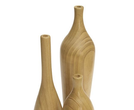 Kit Vasos em Madeira 3 Pçs | Westwing