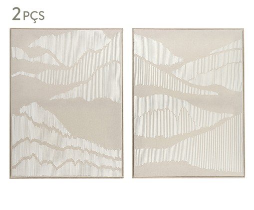 Kit Quadros em Mdf e Canvas Texturizado 2 Pçs, beige | WestwingNow