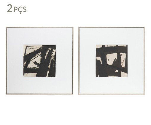 Kit Quadros em Poliestireno e Canvas 2 Pçs, Off White | WestwingNow