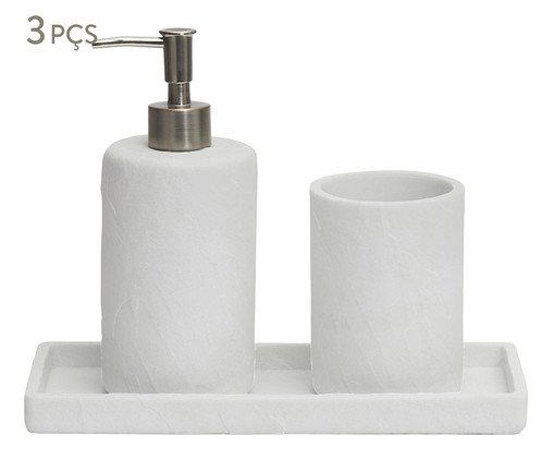 Kit em Polirresina Para Banheiro 3 Pçs, Off White | WestwingNow