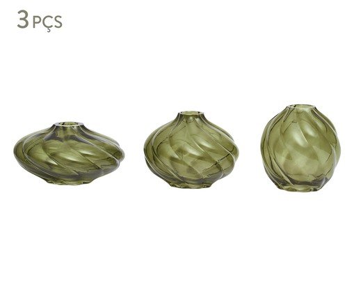 Kit Minivasos em Vidro 3 Pçs, green | WestwingNow