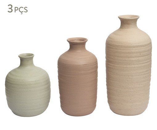 Kit Vasos em Cerâmica 3 Pçs, multicolor | WestwingNow