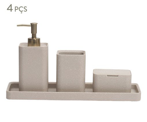 Kit em Polirresina Para Banheiro 4 Pçs, grey | WestwingNow