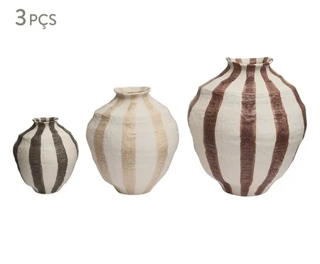 Kit Vasos em Cerâmica 3 Pçs | Westwing