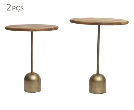 Kit Mesas em Madeira e Metal 2 Pçs | Westwing