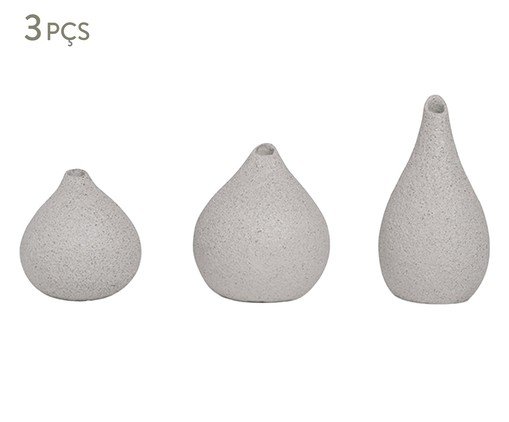 Kit Minivasos em Polirresina 3 Pçs, grey | WestwingNow