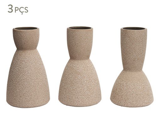 Kit Vasos em Cerâmica 3 Pçs, beige | WestwingNow