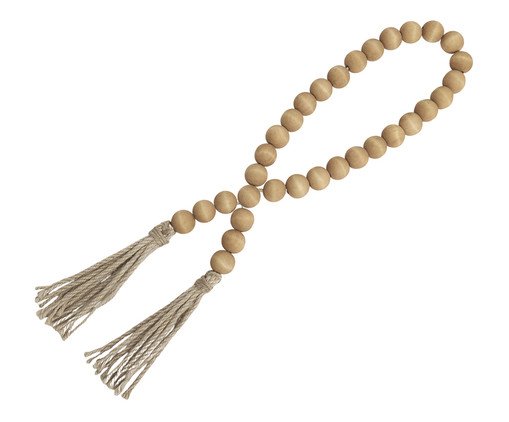 Colar Decorativo em Madeira e Juta, beige | WestwingNow