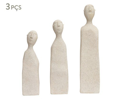 Kit Esculturas Pessoas em Polirresina 3 Pçs, beige | WestwingNow