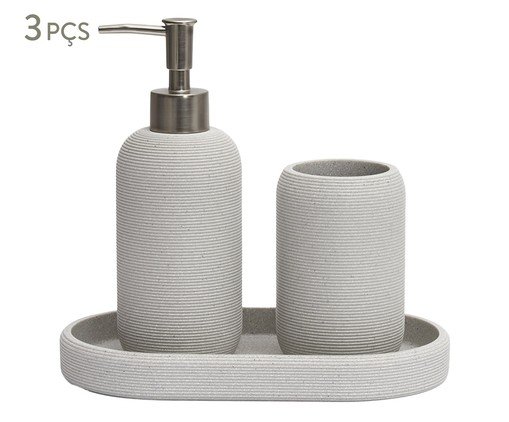 Kit em Polirresina Para Banheiro 3 Pçs, grey | WestwingNow
