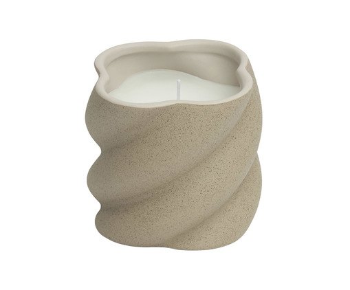 Vela Com Suporte em Cerâmica, beige | WestwingNow