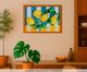 Quadro Limão Siciliano Listradocom Moldura Marrom, blue | WestwingNow