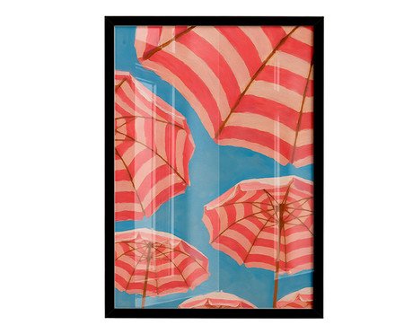 Quadro Rosa No Azul com Moldura Preto | Westwing