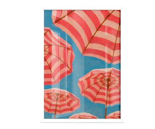 Quadro Rosa No Azul com Moldura Branca, pink | WestwingNow