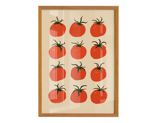 Quadro Pomodoro com Moldura Marrom, red | WestwingNow