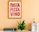 Quadro Pasta Pizza & Vinocom Moldura Marrom, red | WestwingNow