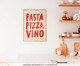 Quadro Pasta Pizza & Vinocom Moldura Marrom, red | WestwingNow