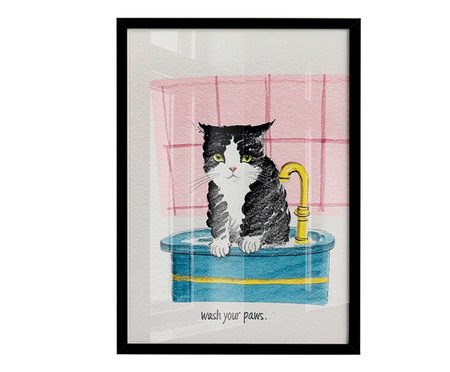 Quadro Wash Your Pawscom Moldura Preto | Westwing