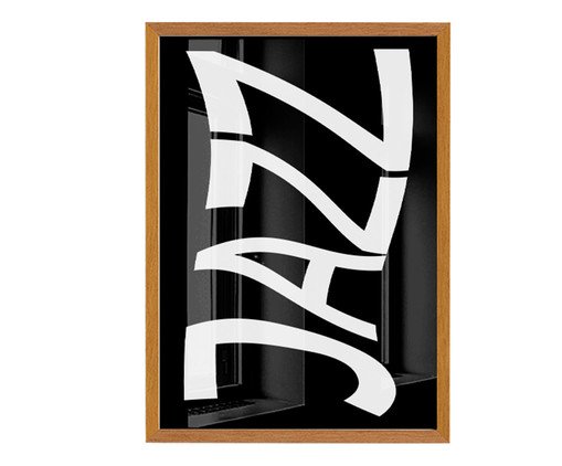 Quadro Jazz com Moldura Marrom, black | WestwingNow