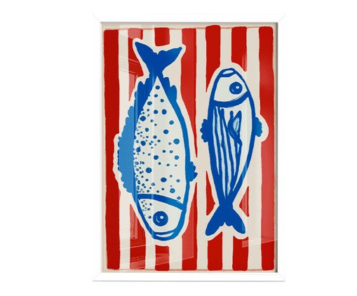 Quadro Peixes com Moldura Branca, red | WestwingNow