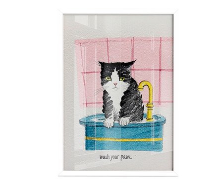 Quadro Wash Your Pawscom Moldura Branca | Westwing
