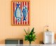 Quadro Peixes com Moldura Marrom, red | WestwingNow