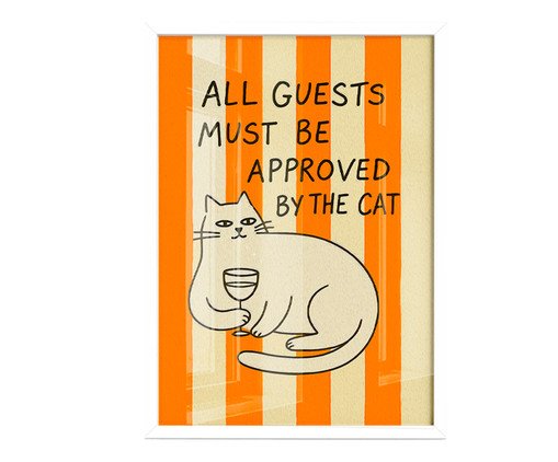 Quadro Cat com Moldura Branca, orange | WestwingNow