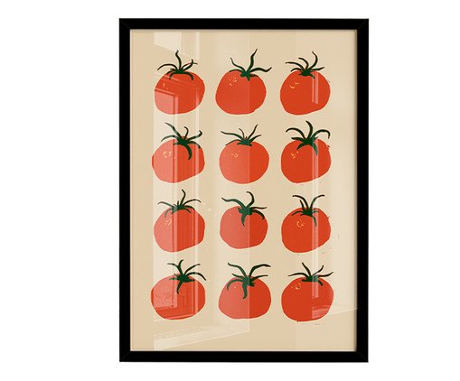 Quadro Pomodoro com Moldura Preto, red | WestwingNow
