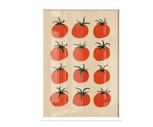 Quadro Pomodoro com Moldura Branca, red | WestwingNow